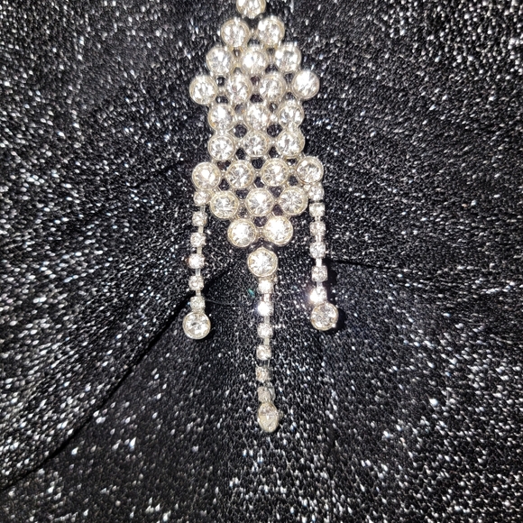 VINTAGE SILVER EVENING DRESS - Picture 3 of 10